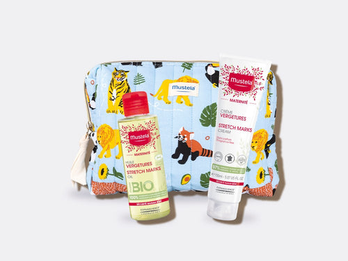 Trousse vergetures maternite sans parfum huile creme mustela