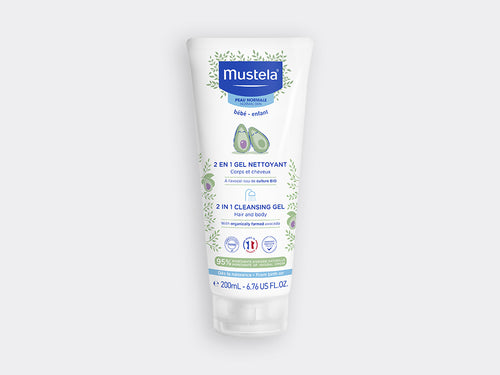 Gel Nettoyant 2 en 1 à l'avocat bio bébé enfant peau normale mustela - Mustela France - 1