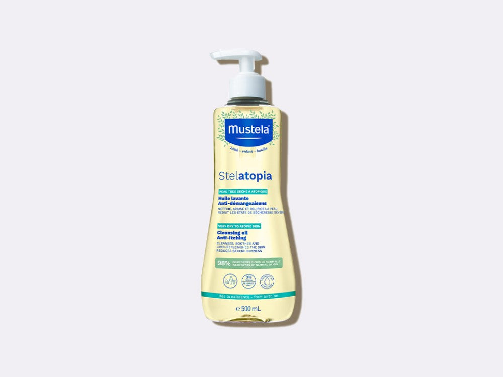 Huile lavante bébé Stelatopia : Soin peau extrêmement sèche