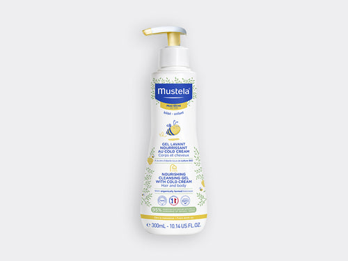 Mustela gel lavant nourrissant cold cream bébé enfant peau sèche