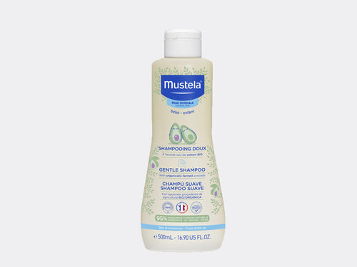 Shampoing doux à l'avocat bio bébé enfants peau normale mustela 